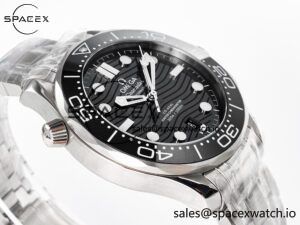 Seamaster Diver 300M VSF 1:1 Best Edition Black Ceramic Black Dial on SS Bracelet A8800 V2 - Image 6