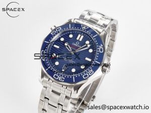 2018 Seamaster Diver 300M VSF 1:1 Best Edition Blue Ceramic Blue Dial on SS Bracelet A8800 V2 - Image 4