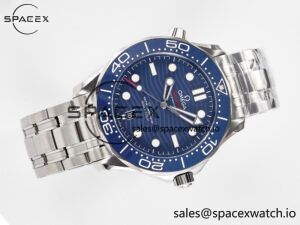 2018 Seamaster Diver 300M VSF 1:1 Best Edition Blue Ceramic Blue Dial on SS Bracelet A8800 V2 - Image 8