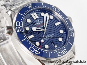 2018 Seamaster Diver 300M VSF 1:1 Best Edition Blue Ceramic Blue Dial on SS Bracelet A8800 V2 - Image 3