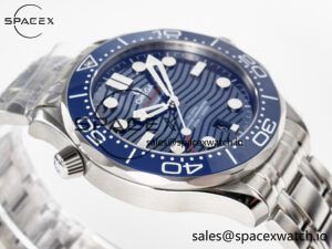 2018 Seamaster Diver 300M VSF 1:1 Best Edition Blue Ceramic Blue Dial on SS Bracelet A8800 V2 - Image 6