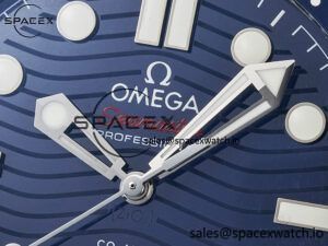 2018 Seamaster Diver 300M VSF 1:1 Best Edition Blue Ceramic Blue Dial on SS Bracelet A8800 V2 - Image 9