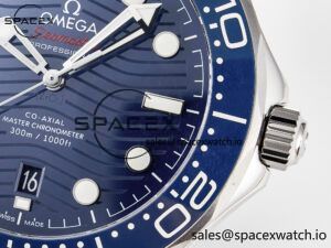 2018 Seamaster Diver 300M VSF 1:1 Best Edition Blue Ceramic Blue Dial on SS Bracelet A8800 V2 - Image 10
