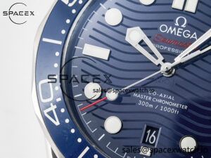 2018 Seamaster Diver 300M VSF 1:1 Best Edition Blue Ceramic Blue Dial on SS Bracelet A8800 V2 - Image 11
