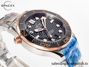 2018 Seamaster Diver 300M SS/RG VSF 1:1 Best Edition RG Bezel Black Dial on SS/RG Bracelet A8800 - Image 6