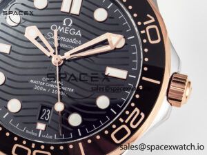 2018 Seamaster Diver 300M SS/RG VSF 1:1 Best Edition RG Bezel Black Dial on SS/RG Bracelet A8800 - Image 10