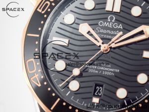 2018 Seamaster Diver 300M SS/RG VSF 1:1 Best Edition RG Bezel Black Dial on SS/RG Bracelet A8800 - Image 11
