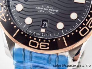 2018 Seamaster Diver 300M SS/RG VSF 1:1 Best Edition RG Bezel Black Dial on SS/RG Bracelet A8800 - Image 12