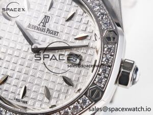 Royal Oak Offshore Ladies 33mm SS DRF Best Edition White Dial Diamonds Bezel on White Rubber Strap ETA Quartz - Image 10