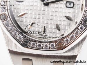 Royal Oak Offshore Ladies 33mm SS DRF Best Edition White Dial Diamonds Bezel on White Rubber Strap ETA Quartz - Image 11