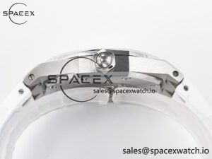 Royal Oak Offshore Ladies 33mm SS DRF Best Edition White Dial Diamonds Bezel on White Rubber Strap ETA Quartz - Image 13
