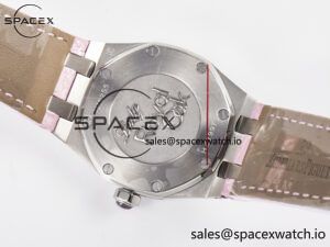 Royal Oak Offshore Ladies 33mm SS DRF Best Edition Pink Dial Diamonds Bezel on Pink Leather Strap ETA Quartz - Image 15