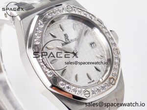 Royal Oak Offshore Ladies 33mm SS DRF Best Edition White Dial Diamonds Bezel on White Rubber Strap ETA Quartz - Image 3