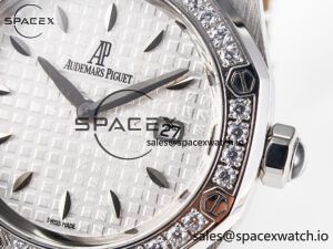 Royal Oak Offshore Ladies 33mm SS DRF Best Edition White Dial Diamonds Bezel on White Rubber Strap ETA Quartz - Image 10