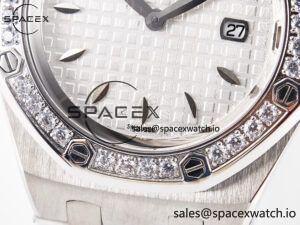 Royal Oak Offshore Ladies 33mm SS DRF Best Edition White Dial Diamonds Bezel on White Rubber Strap ETA Quartz - Image 11