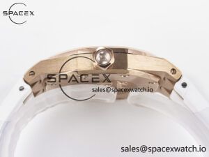 Royal Oak Offshore Ladies 33mm RG DRF Best Edition White Dial Diamonds Bezel on White Rubber Strap ETA Quartz - Image 13