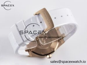 Royal Oak Offshore Ladies 33mm RG DRF Best Edition White Dial Diamonds Bezel on White Rubber Strap ETA Quartz - Image 14