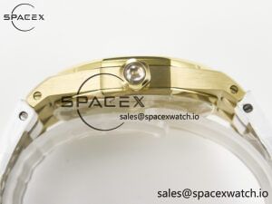 Royal Oak Ladies 33mm YG DRF Best Edition MOP Dial Diamonds Bezel on White Rubber Strap ETA Quartz - Image 13