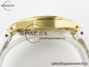 Royal Oak Ladies 33mm YG DRF Best Edition MOP Dial Diamonds Bezel on White Rubber Strap ETA Quartz - Image 12