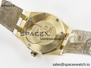 Royal Oak Ladies 33mm YG DRF Best Edition MOP Dial Diamonds Bezel on White Rubber Strap ETA Quartz - Image 15
