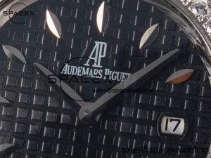 1Royal Oak Offshore Ladies 33mm SS DRF Best Edition Black Dial Diamonds Bezel on Black Leather Strap ETA Quartz - Image 9