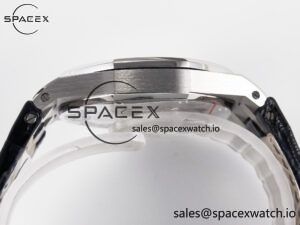 1Royal Oak Offshore Ladies 33mm SS DRF Best Edition Black Dial Diamonds Bezel on Black Leather Strap ETA Quartz - Image 12