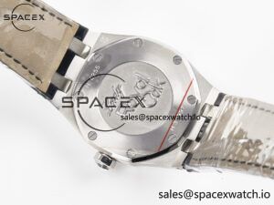1Royal Oak Offshore Ladies 33mm SS DRF Best Edition Black Dial Diamonds Bezel on Black Leather Strap ETA Quartz - Image 15