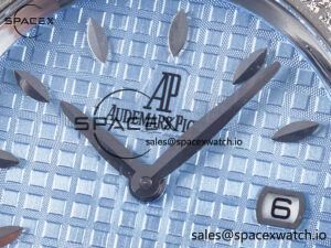 Royal Oak Offshore Ladies 33mm SS DRF Best Edition Blue Dial Diamonds Bezel on Blue Leather Strap ETA Quartz - Image 9