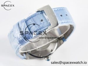 Royal Oak Offshore Ladies 33mm SS DRF Best Edition Blue Dial Diamonds Bezel on Blue Leather Strap ETA Quartz - Image 14