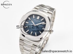 Nautilus Jumbo 5711 JJF 1:1 Best Edition Blue Textured Dial On SS Bracelet A324 V3 - Image 4