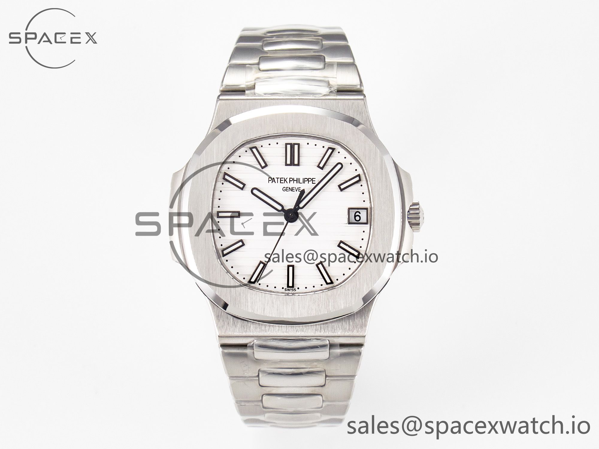 IMG_8851 拷贝 Nautilus Jumbo 5711 JJF 1:1 Best Edition White Textured Dial On SS Bracelet A324 V3 - Image 1