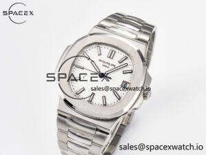 Nautilus Jumbo 5711 JJF 1:1 Best Edition White Textured Dial On SS Bracelet A324 V3 - Image 4