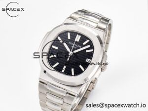 Nautilus Jumbo 5711 JJF 1:1 Best Edition Black Textured Dial On SS Bracelet A324 V3 - Image 4