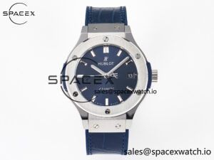 Classic Fusion 38mm SS JJF 1:1 Best Edition Blue Dial on Blue Gummy Leather Strap