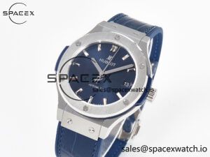 Classic Fusion 38mm SS JJF 1:1 Best Edition Blue Dial on Blue Gummy Leather Strap - Image 4