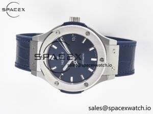 Classic Fusion 38mm SS JJF 1:1 Best Edition Blue Dial on Blue Gummy Leather Strap - Image 7
