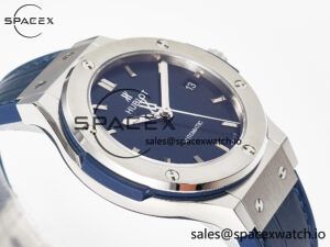 Classic Fusion 38mm SS JJF 1:1 Best Edition Blue Dial on Blue Gummy Leather Strap - Image 6