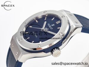 Classic Fusion 38mm SS JJF 1:1 Best Edition Blue Dial on Blue Gummy Leather Strap - Image 5