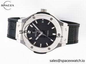 Classic Fusion 38mm SS JJF 1:1 Best Edition Black Dial on Black Gummy Leather Strap - Image 7
