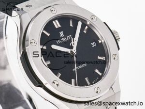 Classic Fusion 38mm SS JJF 1:1 Best Edition Black Dial on Black Gummy Leather Strap - Image 3