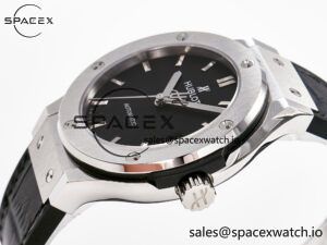 Classic Fusion 38mm SS JJF 1:1 Best Edition Black Dial on Black Gummy Leather Strap - Image 5