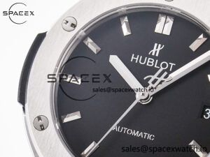 Classic Fusion 38mm SS JJF 1:1 Best Edition Black Dial on Black Gummy Leather Strap - Image 11