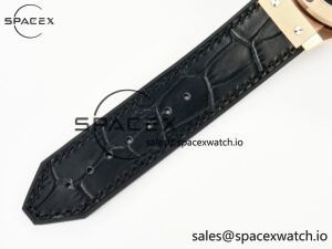 Classic Fusion 38mm RG JJF 1:1 Best Edition Black Dial on Black Gummy Leather Strap - Image 20