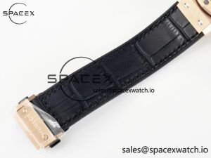 Classic Fusion 38mm RG JJF 1:1 Best Edition Black Dial on Black Gummy Leather Strap - Image 21