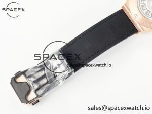 Classic Fusion 38mm RG JJF 1:1 Best Edition Black Dial on Black Gummy Leather Strap - Image 22