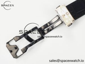 Classic Fusion 38mm RG JJF 1:1 Best Edition Black Dial on Black Gummy Leather Strap - Image 24