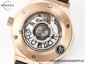 Classic Fusion 38mm RG JJF 1:1 Best Edition Black Dial on Black Gummy Leather Strap - Image 17