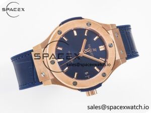 Classic Fusion 38mm RG JJF 1:1 Best Edition Blue Dial on Blue Gummy Leather Strap - Image 7