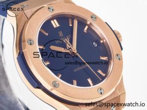 Classic Fusion 38mm RG JJF 1:1 Best Edition Blue Dial on Blue Gummy Leather Strap - Image 3