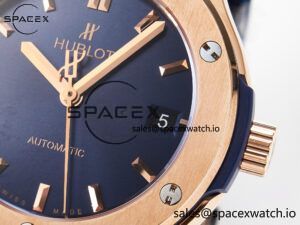 Classic Fusion 38mm RG JJF 1:1 Best Edition Blue Dial on Blue Gummy Leather Strap - Image 10